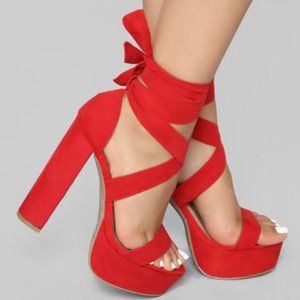 Fashion Nova Plot Twist Heel - Red